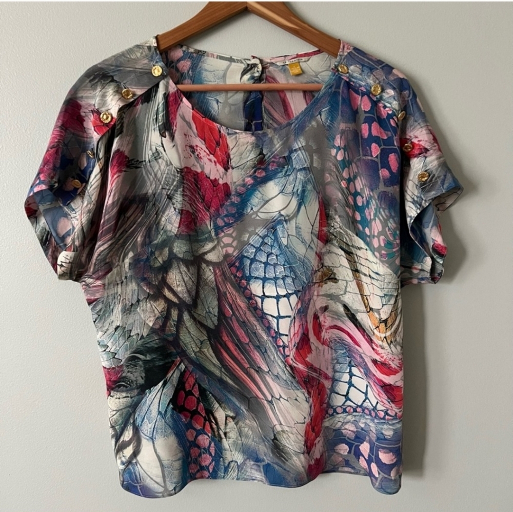 3 for $25---Anthropologie Leifsdottir Butterfly Silk Blouse • 6